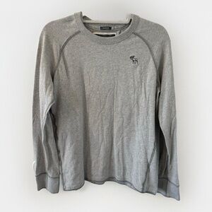 VINTAGE Abercrombie & Fitch Shirt Mens Small Grey Muscle Y2K 90s Thermal Preppy